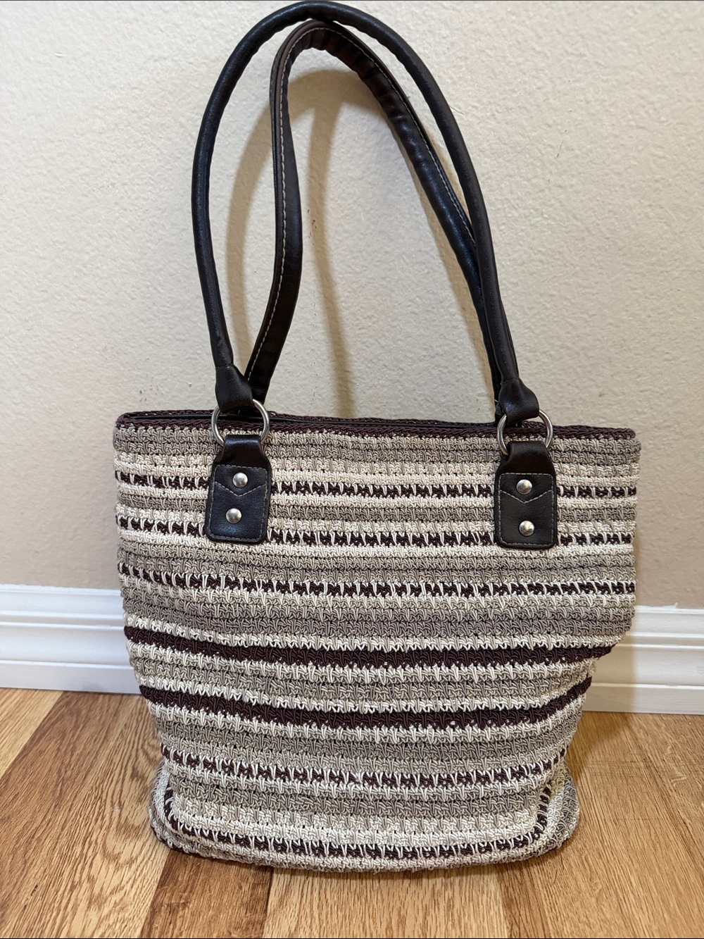 🛑SOLD- Vintage Knit Tote Bag